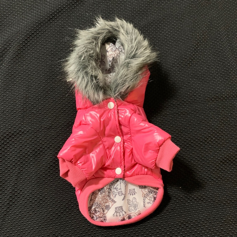 Pink Puffy Dog Coat